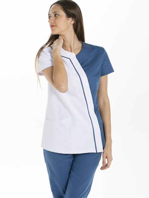 Chaqueta de microfibra m/c en contraste azul 