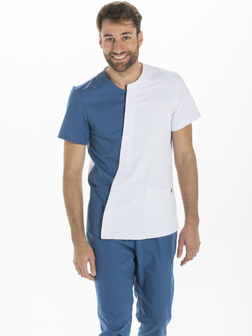 Chaqueta para hombre de microfibra m/c en contraste azul 