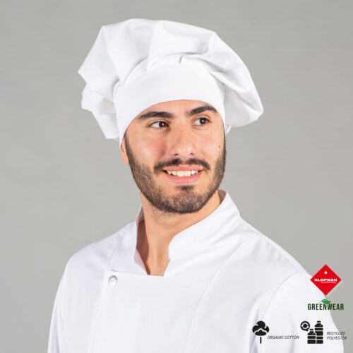 Gorro gran chef de tejido reciclado y orgánico klopman