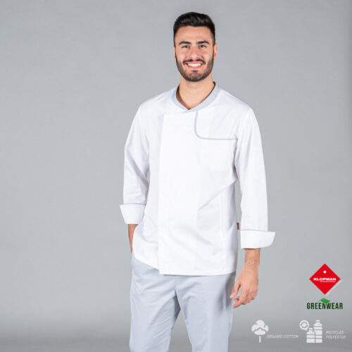 Chaqueta de cocina para hombre Otero de tejido reciclado y orgánico klopman