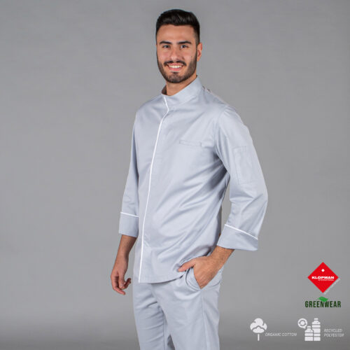 Chaqueta de cocina unisex Beltran de tejido reciclado y orgánico klopman