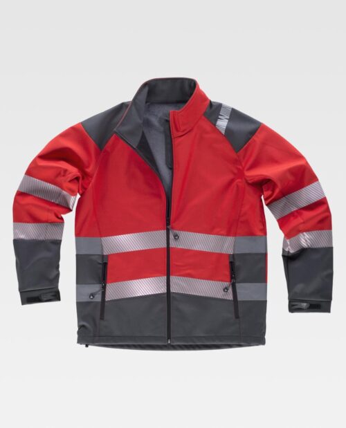 Chaqueta workshell naranja con cintas reflectantes WORKTEAM