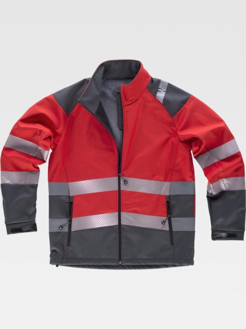 Chaqueta workshell naranja con cintas reflectantes WORKTEAM