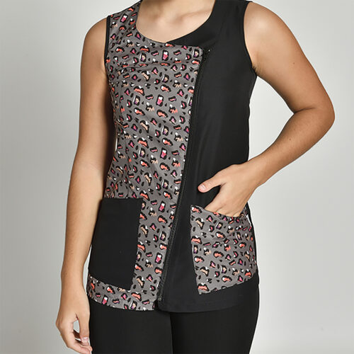 Casaca sin mangas animal print
