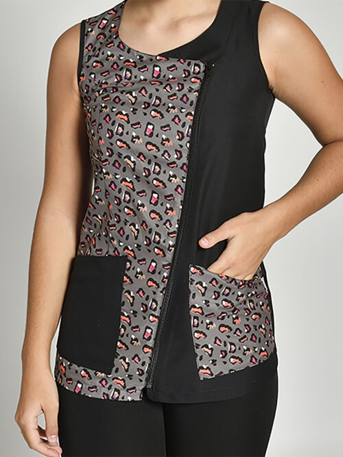 Casaca sin mangas animal print