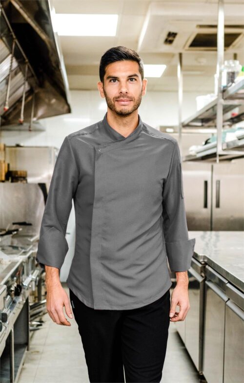 Chaqueta de cocina de caballero de microfibra