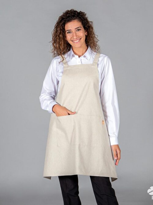 DELANTAL CON PETO TEJIDO ORGANICO 76X92 CM
