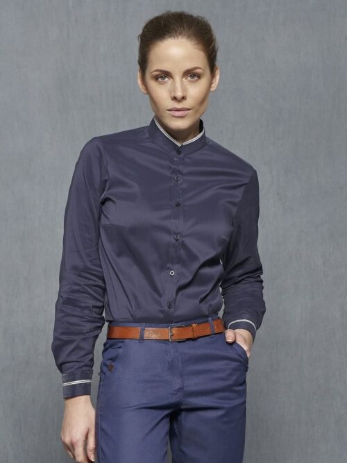 Camisa Cuello Mao Slim Fit
