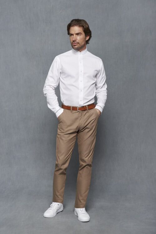 Camisa Cuello Mao Regular Fit