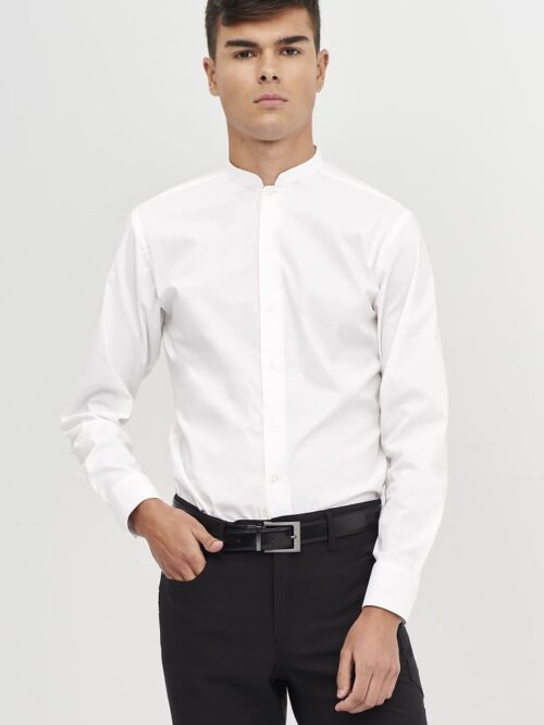 Camisa Cuello Mao Slim Fit
