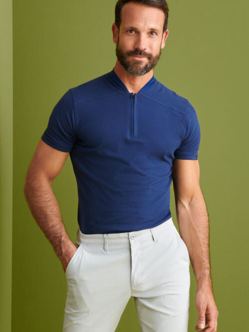 Polo Cuello Mao y Cremallera Regular Fit
