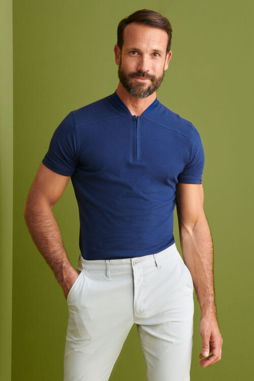 Polo Cuello Mao y Cremallera Regular Fit
