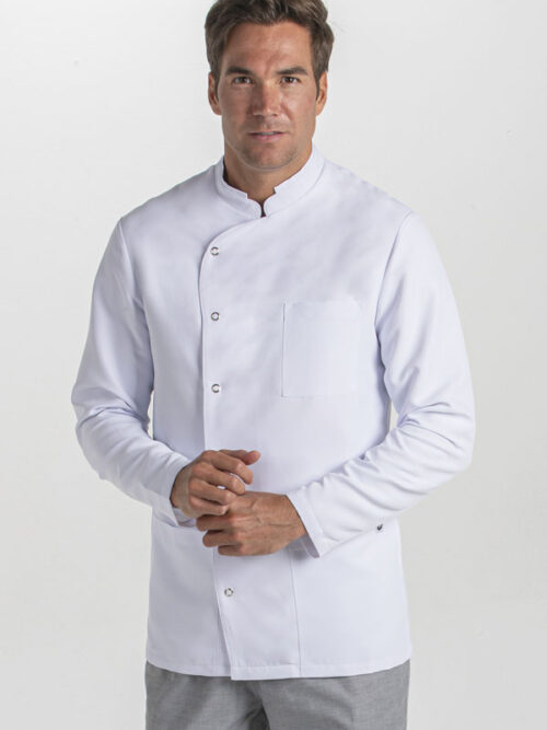 Chaqueta cruzada chico microfibra blanca m/l