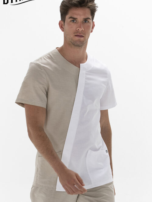 Chaqueta hombre asimétrica beig
