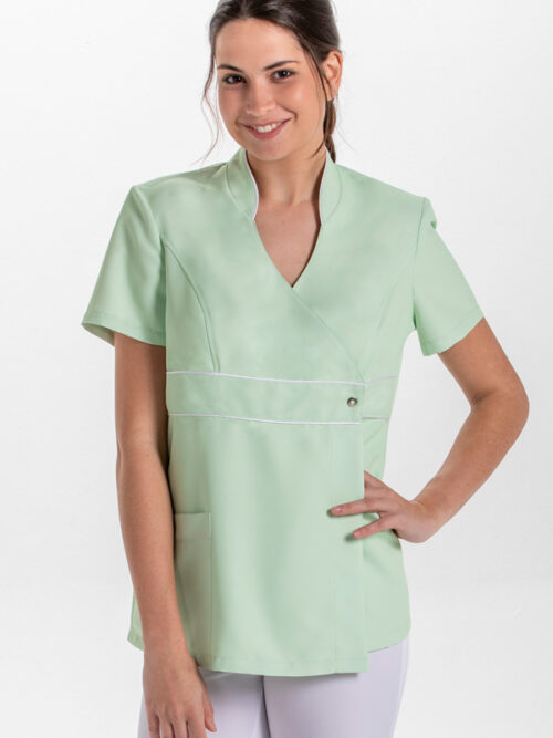 Chaqueta pekin verde vivos raso