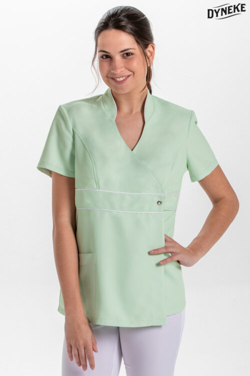 Chaqueta pekin verde vivos raso
