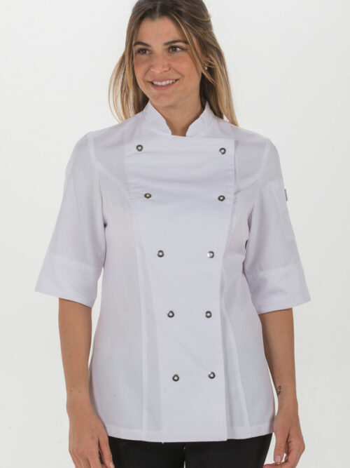 Chaqueta cocinera blanca manga 3/4