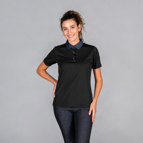 POLO MUJER CUELLO CAMISERO TEJANO "RED LINE"