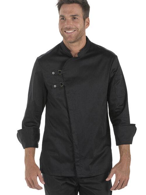 Chaqueta cocinero hebillas negra