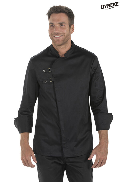 Chaqueta cocinero hebillas negra