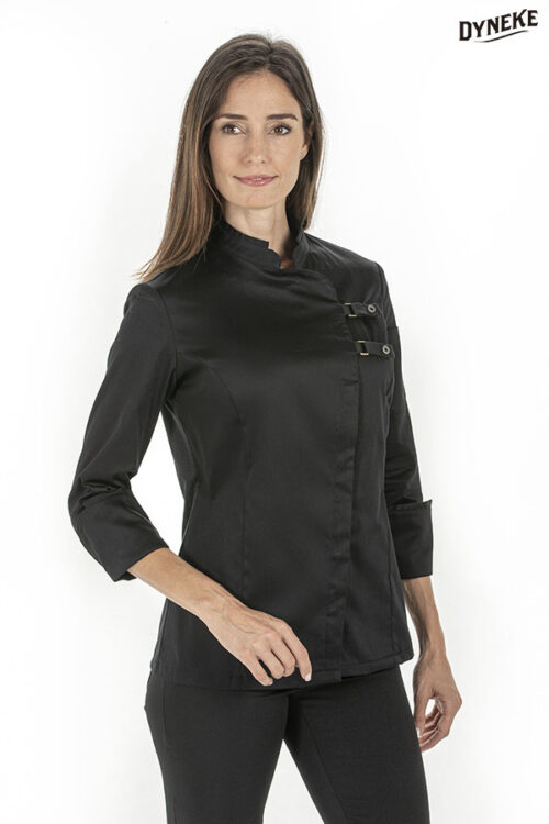 Chaqueta cocinera hebillas negra