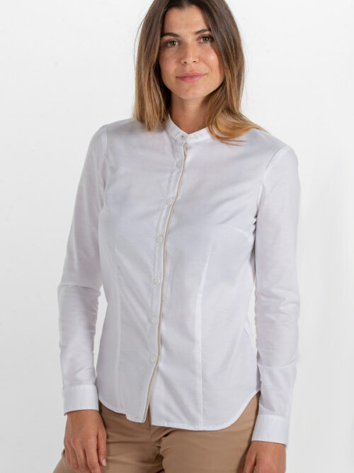 Camisa senora blanca cuello mao
