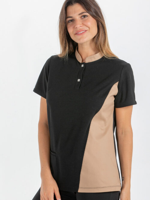 Polo negro srta.costado arena