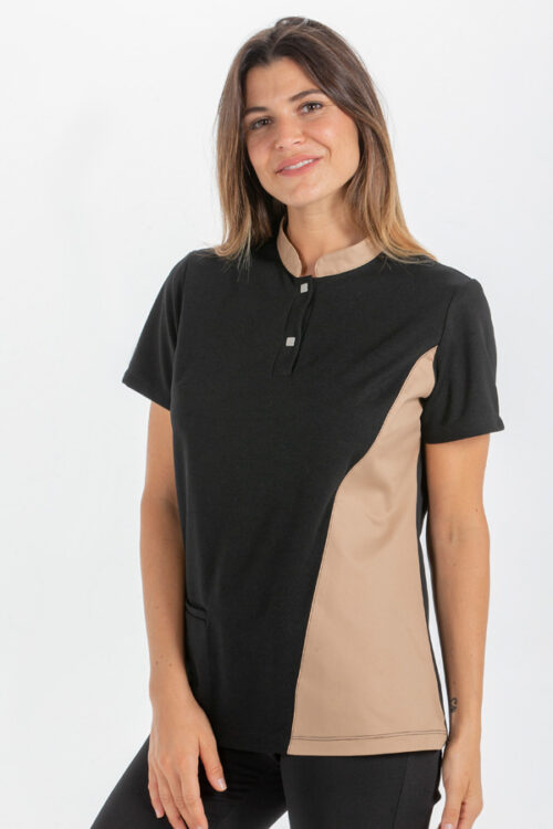 Polo negro srta.costado arena