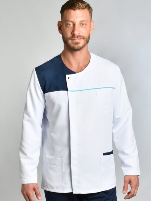 Chaqueta microfibra cbro. m/l contraste azul y turquesa