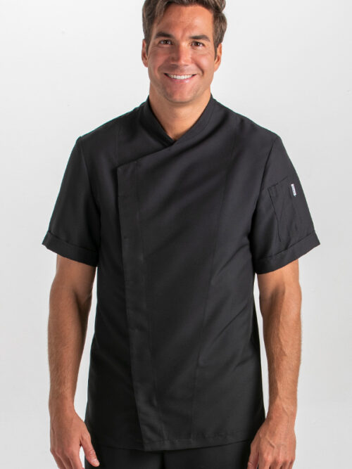 Chaqueta cbro.cocina microfibra negra m/c