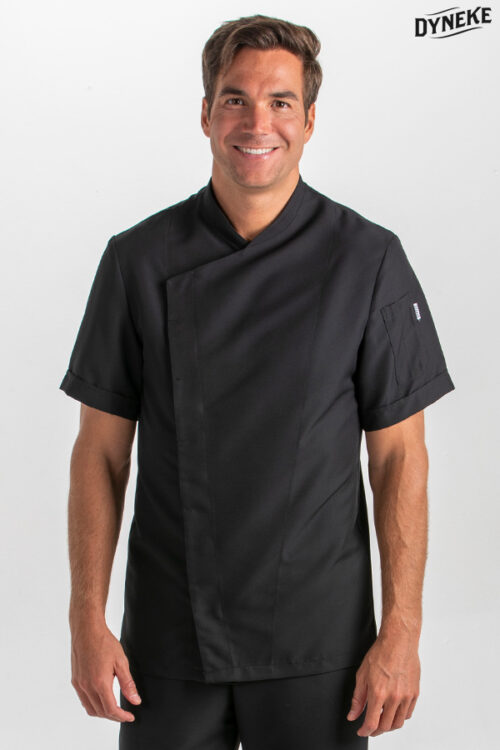 Chaqueta cbro.cocina microfibra negra m/c