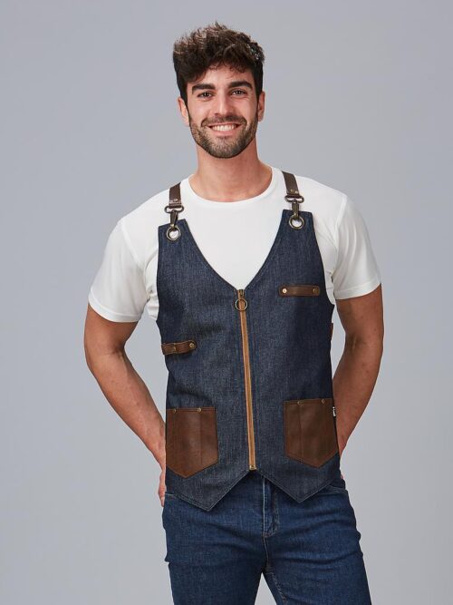 CHALECO UNISEX VAQUERO Y PIEL KURUME
