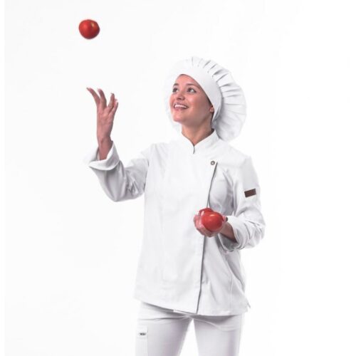 CHAQUETA COCINA MUJER MICROFIBRA PRIMESOFT CREMA