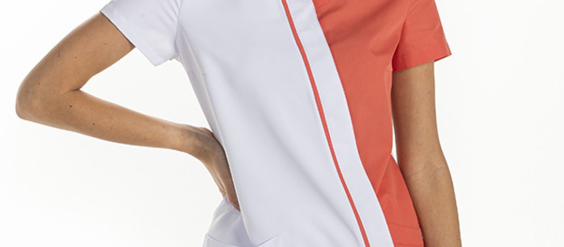 Chaqueta de microfibra m/c en contraste rojo coral