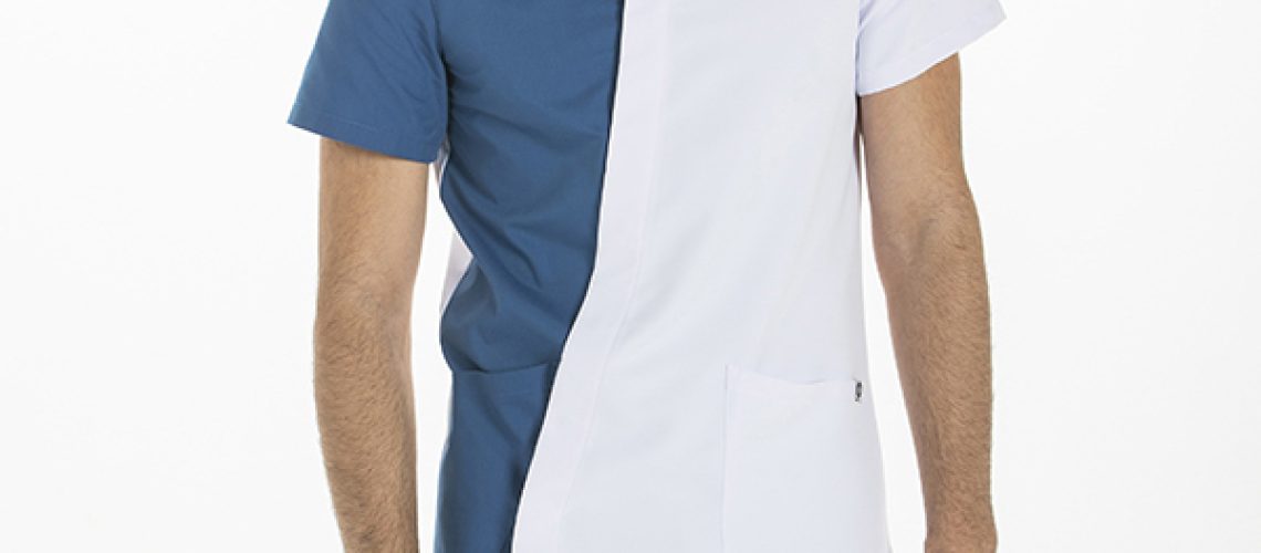 Chaqueta para hombre de microfibra m/c en contraste azul