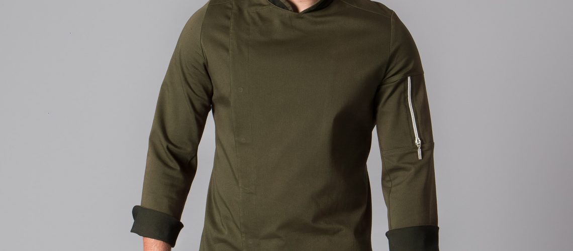 Chaqueta unisex satén elástico cremallera en el brazo GARY'S