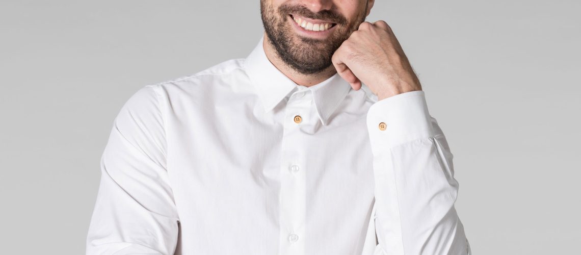 Camisa para hombre Eliseo slim fit de tejido reciclado 1 Camisa para hombre Eliseo slim fit de tejido reciclado