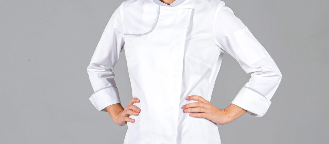 Chaqueta de cocina para mujer Anaya de tejido reciclado y orgánico klopman