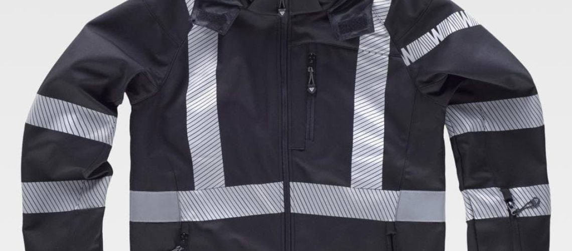 Chaqueta capucha workshell cintas reflectantes WORKTEAM